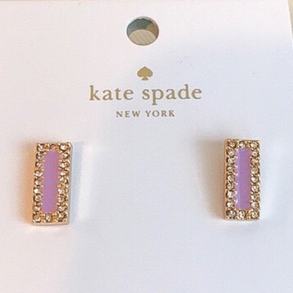 Kate Spade Raising the Bar Stud Earrings in Lilac - Picture 2 of 3